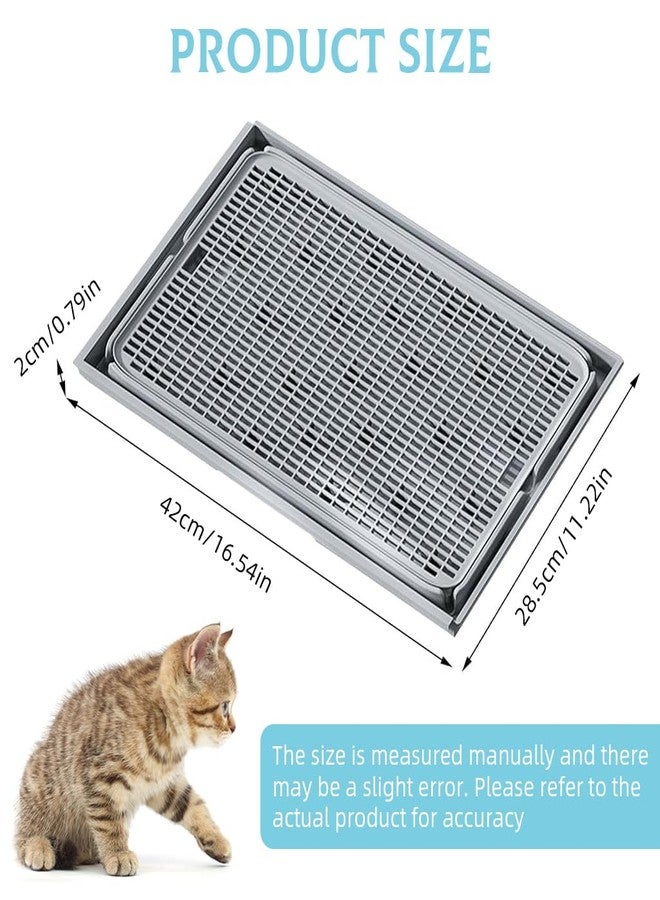 Qpets® Cat Litter Tray,Layer Detachable Cats Litter Box,Mesh Grid Cat Catching Tray for Bin Waste Collection (42cmx28.5cm) - Image 2